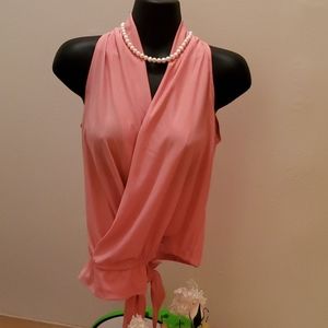 Peach sleeveless top